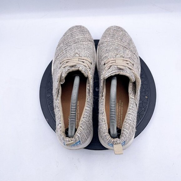 Toms Women's Del Rey Sneaker Size 8.5 Gray Linen Lace Up Casual Shoe Walking - Picture 8 of 9